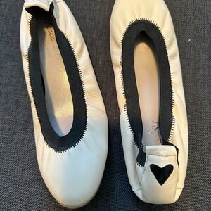 Chic Cream and Black Ballet Flats